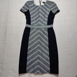 J. CREW - Navy Sheath Dress with Contrasting Stripe Size 4